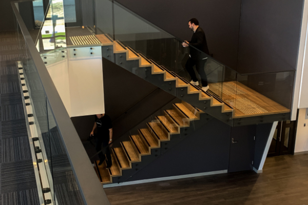 Staircase to bridge